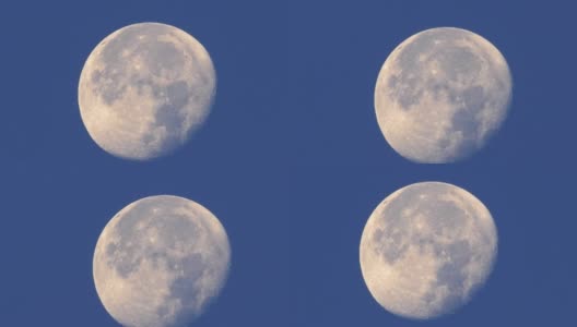 满月在蓝天。月球。高清在线视频素材下载