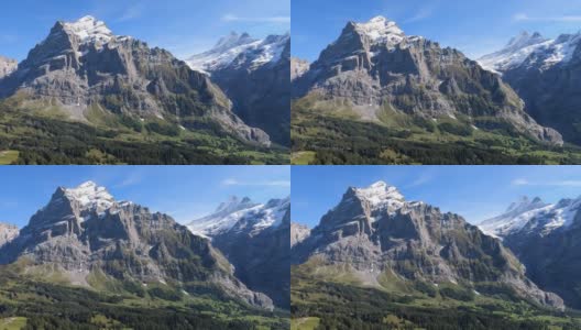 早春时节雪山的景色高清在线视频素材下载