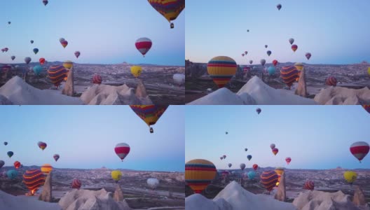土耳其卡帕多西亚的热气球高清在线视频素材下载