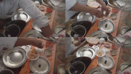 传统的北印度街头小吃正在准备高清在线视频素材下载