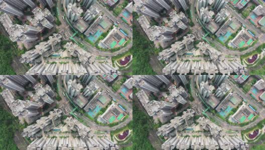 香港柴湾住宅鸟瞰图高清在线视频素材下载