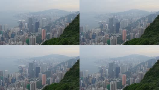 中国天光香港城景著名的海湾观景台全景4k高清在线视频素材下载