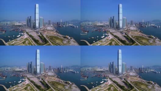 4K航拍中国香港。高清在线视频素材下载