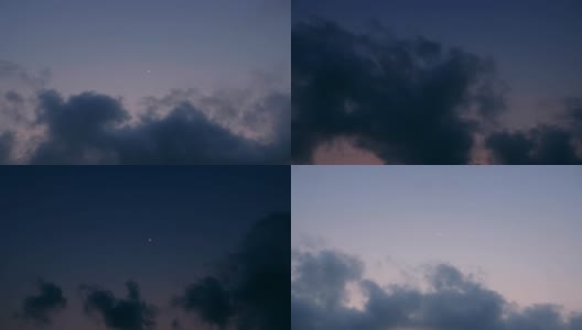 时光流逝:云和月亮高清在线视频素材下载