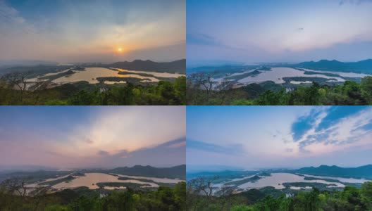 中国杭州湘湖的时间流逝高清在线视频素材下载