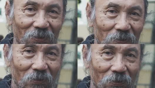 亚洲老人脸上的表情高清在线视频素材下载