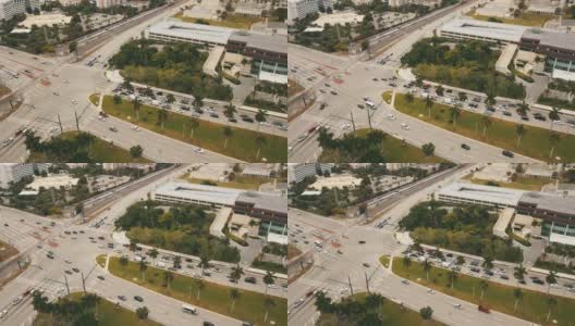 2021年3月春假期间，无人机拍摄佛罗里达州西棕榈滩市中心的Okeechobee和I-95高清在线视频素材下载