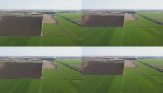 空中春天的农村土地镇附近的Hisarya，保加利亚高清在线视频素材下载