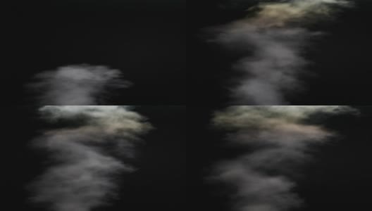 黑色背景上的白色烟雾的垂直视频高清在线视频素材下载