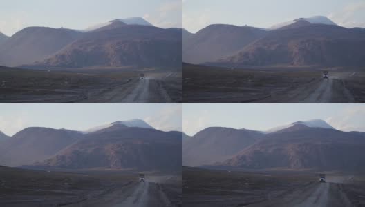 夏天在吉尔吉斯斯坦天山的卡车高清在线视频素材下载