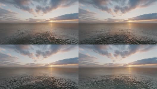 日落在平静的海面上，地平线在水面上高清在线视频素材下载