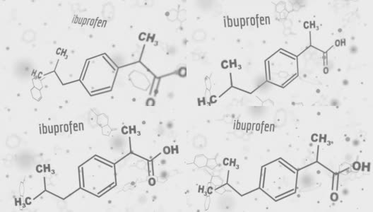 布洛芬的公式。医学和药学的概念高清在线视频素材下载