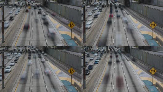 高速公路交通，洛杉矶，加利福尼亚-连续环路高清在线视频素材下载