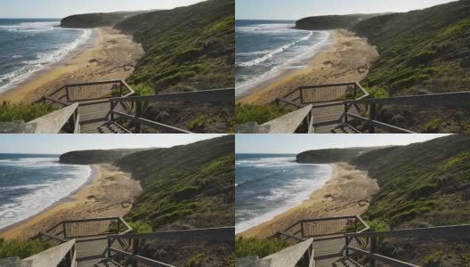 澳大利亚托基的贝尔海滩在夏天的日落高清在线视频素材下载