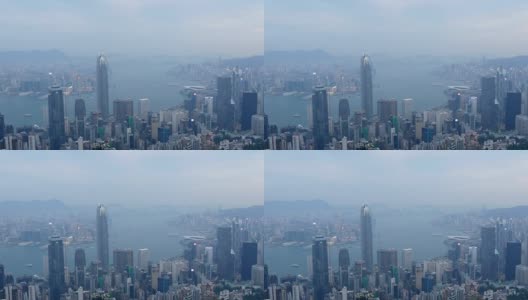 中国晚上时间香港城市景观著名的观景台湾全景4k高清在线视频素材下载