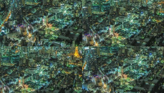 东京六本木地区的夜晚时光流逝高清在线视频素材下载