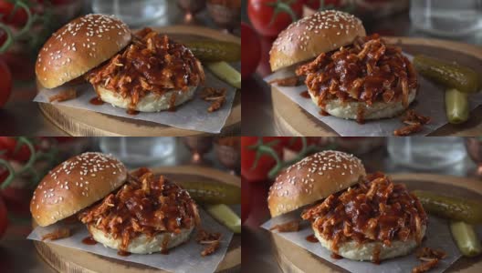 腊肠猪肉三明治高清在线视频素材下载