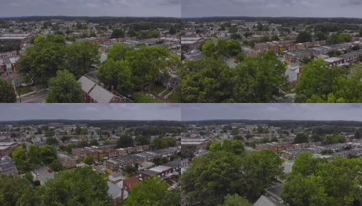 慢速向前空中拍摄兰开斯特排房子高清在线视频素材下载