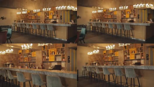 室内空荡荡的现代咖啡馆高清在线视频素材下载