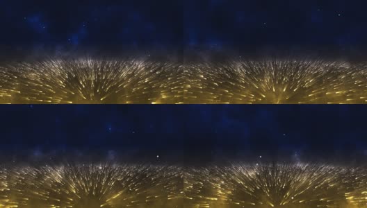 蓝色和金色抽象了粒子背景，就像星系空间高清在线视频素材下载
