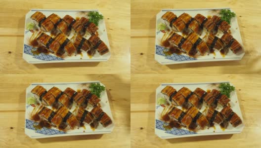 Unagi Don和日本食物概念高清在线视频素材下载