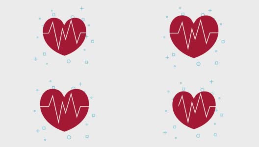 心脏心脏与心跳健康动画高清在线视频素材下载