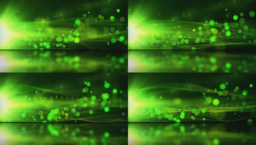 抽象流动波背景环-反射地板绿色(HD)高清在线视频素材下载
