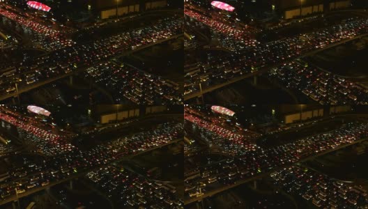 MS HA北京夜间交通，交通堵塞高清在线视频素材下载