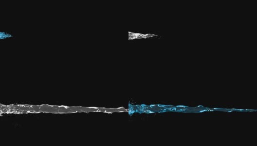 带有alpha的蓝色水流的3D动画高清在线视频素材下载