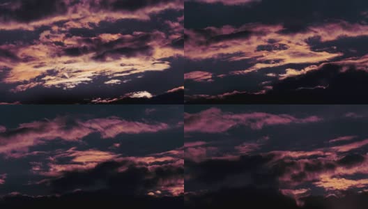 彩色云彩和多云的天空在日落时间流逝高清在线视频素材下载