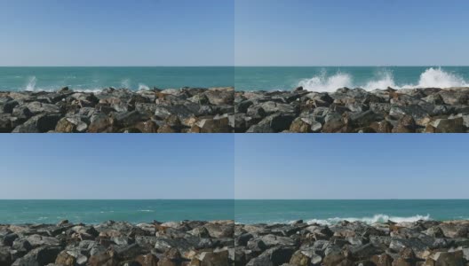 4K美丽的海浪远离迪拜海岸。高清在线视频素材下载