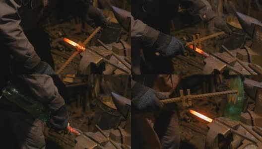 做金属的铁匠高清在线视频素材下载