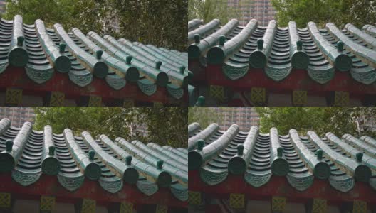 古庙建筑的慢镜头-元大仙庙:庙顶高清在线视频素材下载