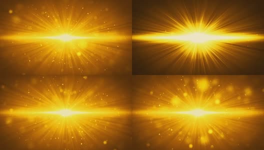 Bloom发光的金色光条纹和粒子背景运动高清在线视频素材下载