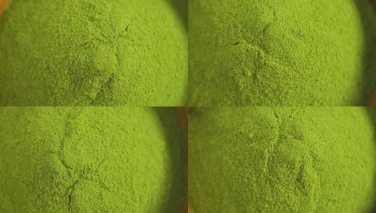 有机绿色抹茶粉木碗高清在线视频素材下载