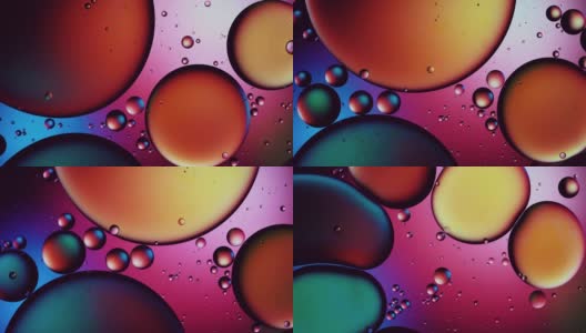 油滴在水中五颜六色的图案高清在线视频素材下载
