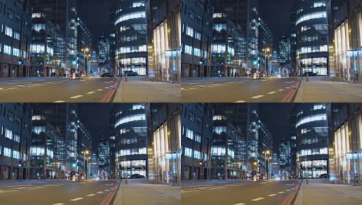 伦敦金融区之夜高清在线视频素材下载