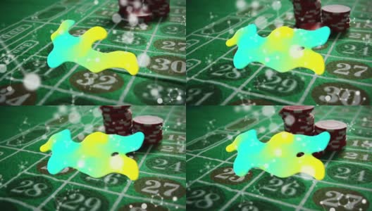 动画与发光的blob分子在赌场赌博板高清在线视频素材下载