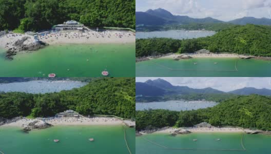 由无人机拍摄的香港西贡三重唱泳滩高清在线视频素材下载