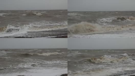 海上的猛烈风暴。高清在线视频素材下载