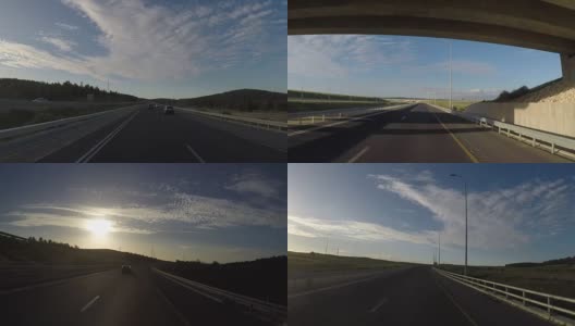 行驶在以色列6号高速公路的时间间隔高清在线视频素材下载