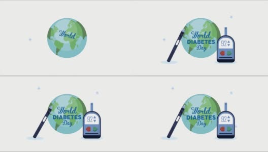 用胰岛素和血糖仪记录世界糖尿病日高清在线视频素材下载