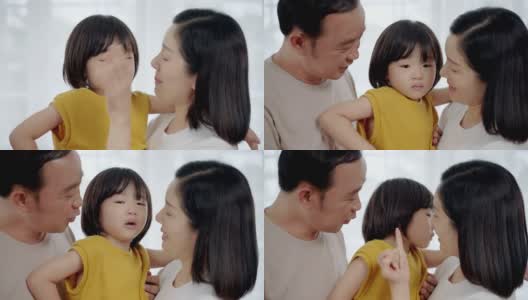 亚洲家庭与母亲抱着安慰哭泣的儿子高清在线视频素材下载