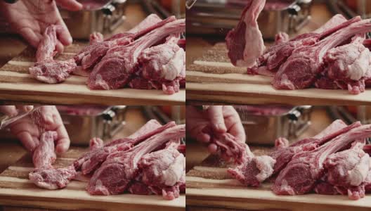 用东方香料配制羊排高清在线视频素材下载