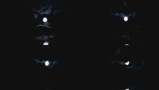 阴天夜晚的满月高清在线视频素材下载