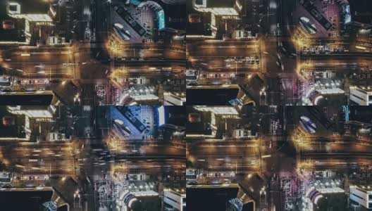 T/L PAN无人机夜间城市交通视角高清在线视频素材下载