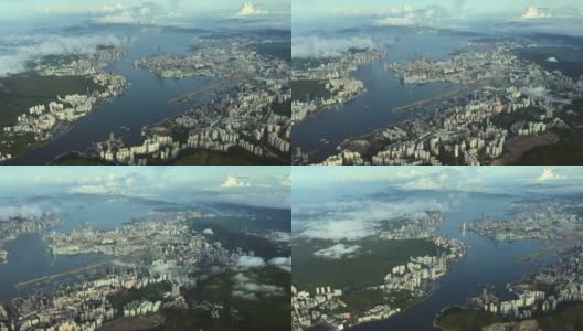 飞越香港岛(飞机POV镜头)高清在线视频素材下载