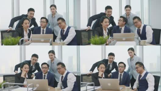 一群亚洲商务人士在办公室开会高清在线视频素材下载