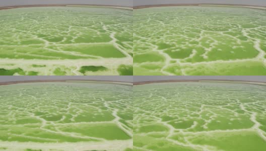 绿色盐湖，天然湖泊背景。高清在线视频素材下载