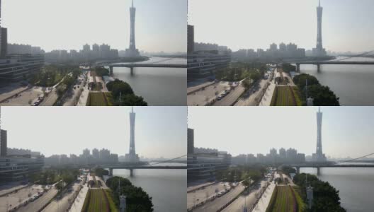 广州高架桥鸟瞰图高清在线视频素材下载
